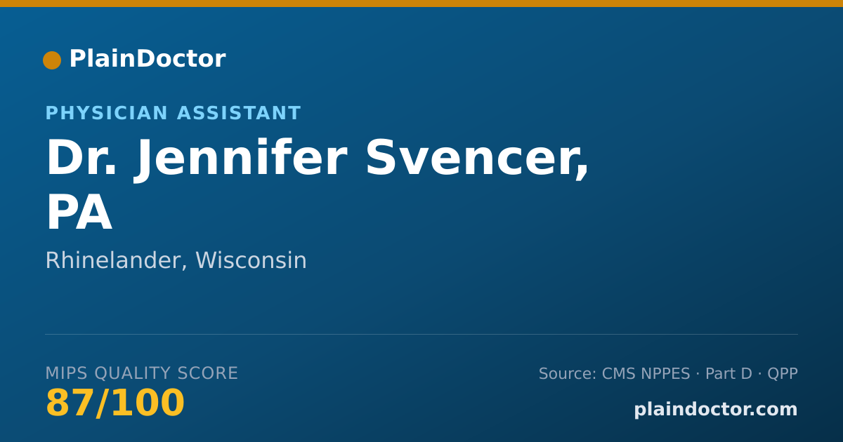 Shareable card for Jennifer Svencer, PA - Physician Assistant, Rhinelander, WI