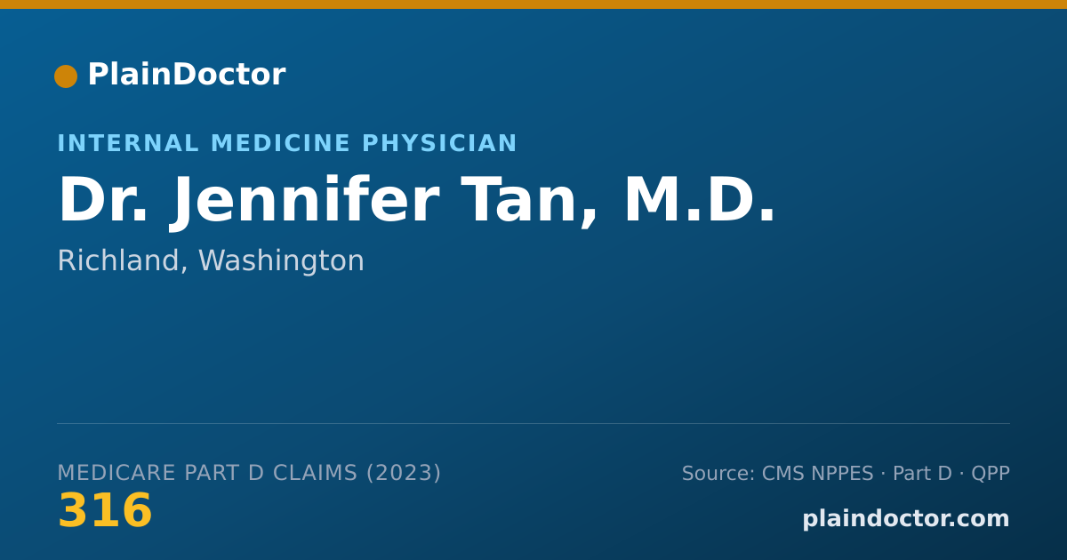 Shareable card for Jennifer Tan, M.D. - Internal Medicine Physician, Richland, WA