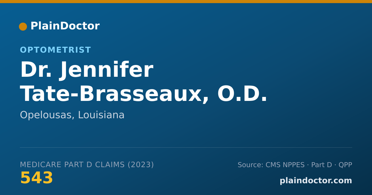 Shareable card for Jennifer Tate-Brasseaux, O.D. - Optometrist, Opelousas, LA