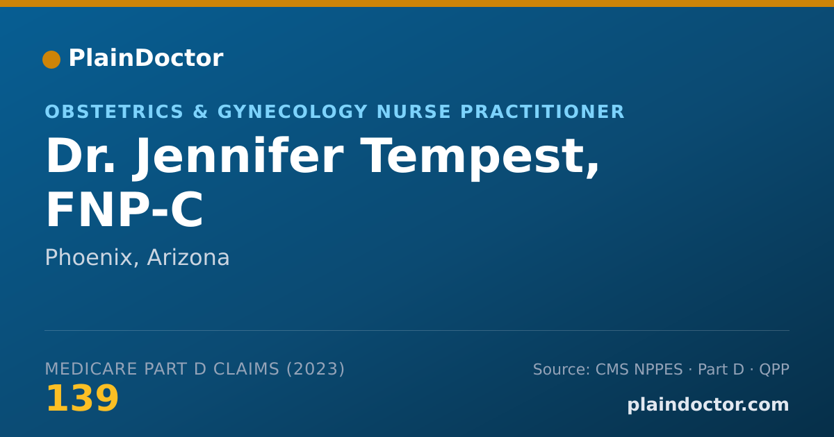 Shareable card for Jennifer Tempest, FNP-C - Obstetrics & Gynecology Nurse Practitioner, Phoenix, AZ