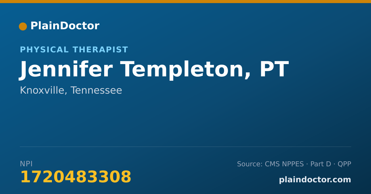 Shareable card for Jennifer Templeton, PT - Physical Therapist, Knoxville, TN
