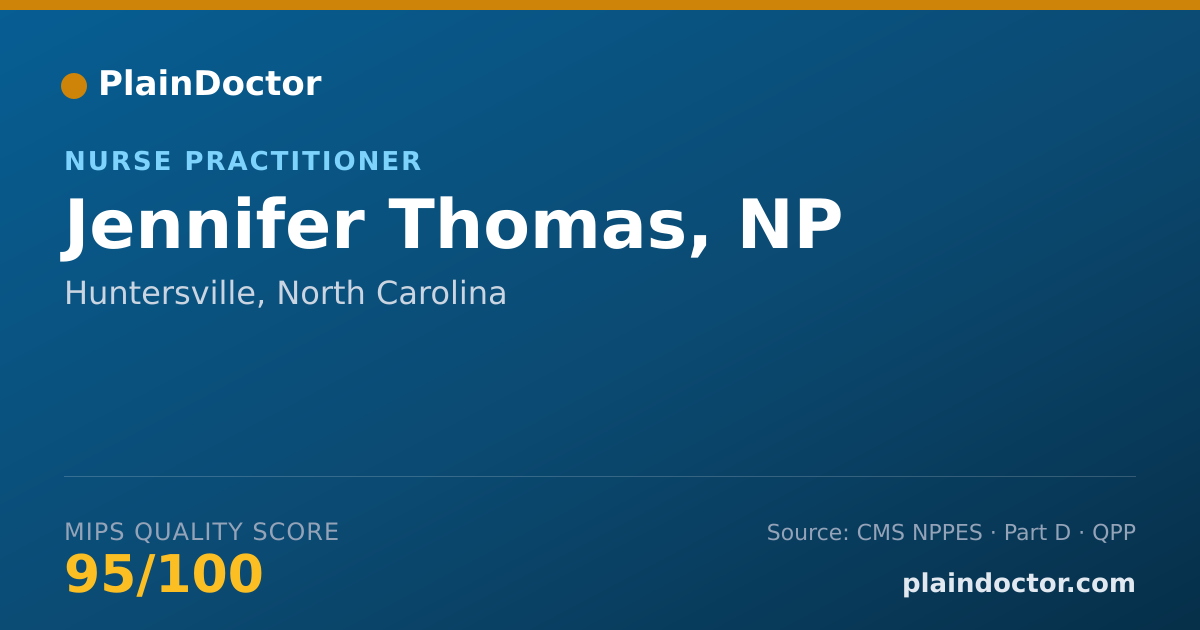 Shareable card for Jennifer Thomas, NP - Nurse Practitioner, Huntersville, NC