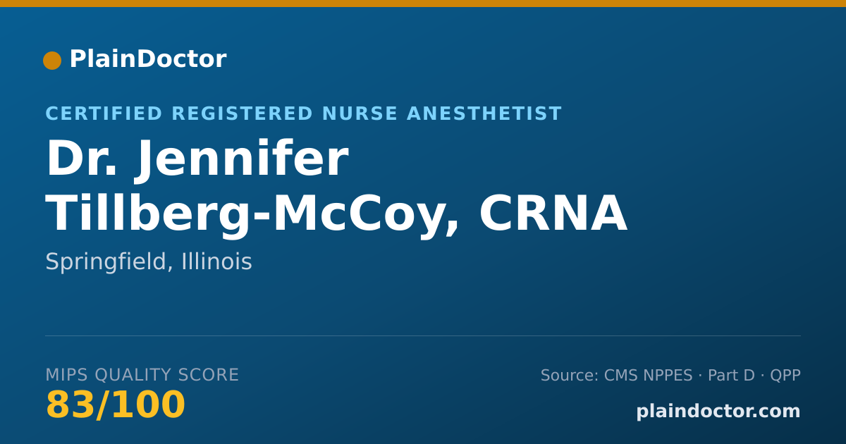 Shareable card for Jennifer Tillberg-McCoy, CRNA - Certified Registered Nurse Anesthetist, Springfield, IL