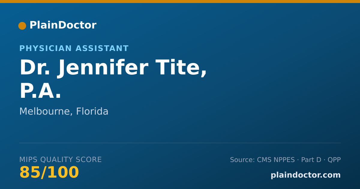 Shareable card for Jennifer Tite, P.A. - Physician Assistant, Melbourne, FL
