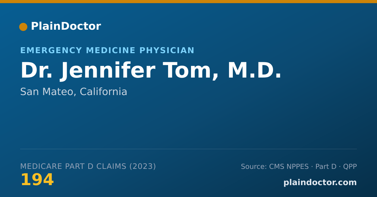 Shareable card for Jennifer Tom, M.D. - Emergency Medicine Physician, San Mateo, CA