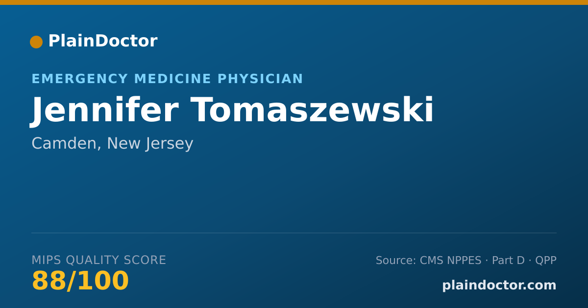 Shareable card for Jennifer Tomaszewski - Emergency Medicine Physician, Camden, NJ
