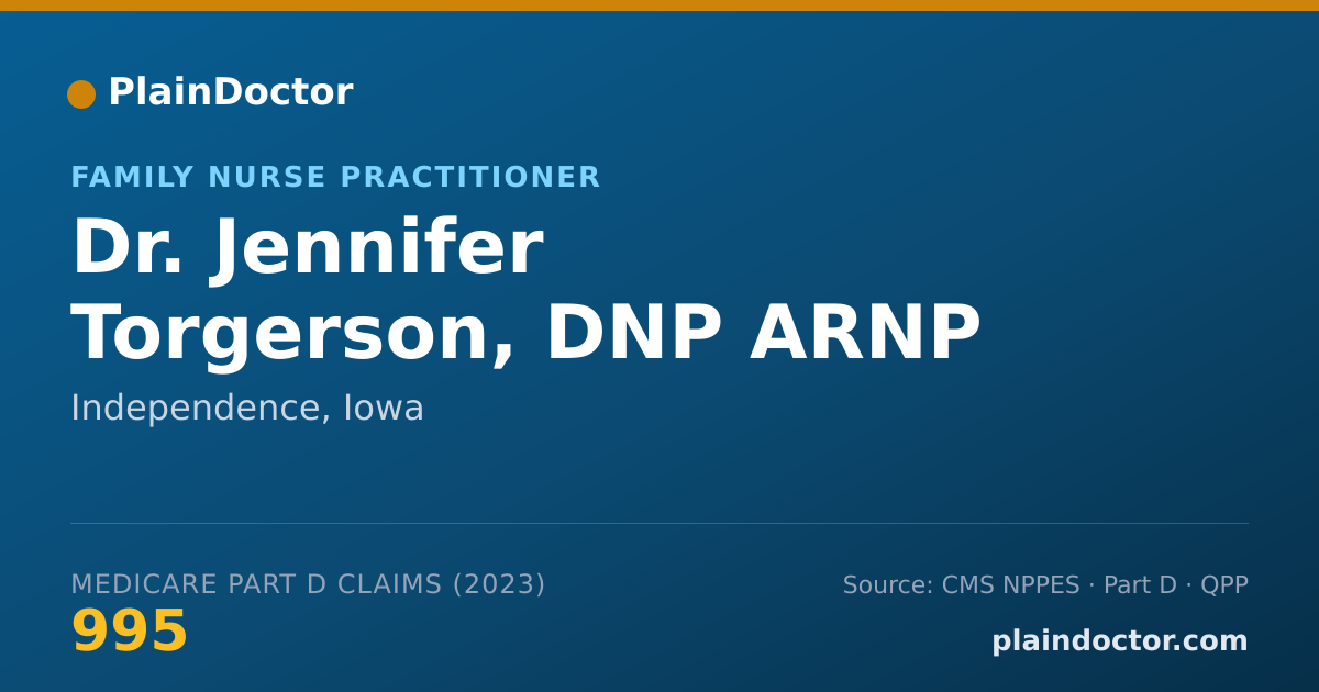 Shareable card for Jennifer Torgerson, DNP ARNP - Family Nurse Practitioner, Independence, IA