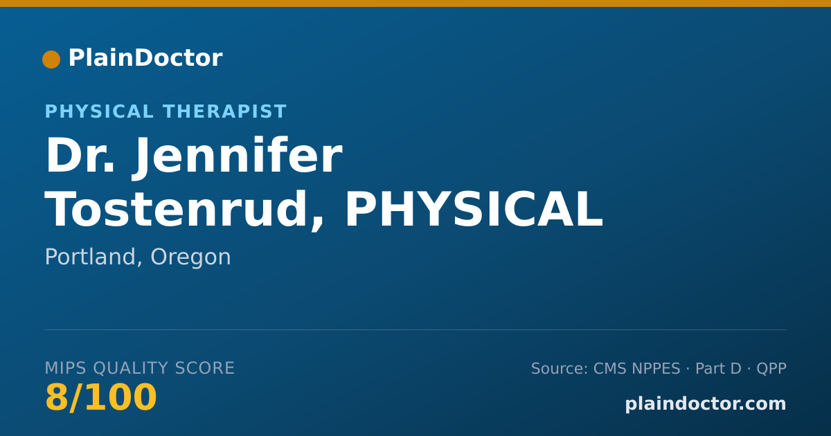 Shareable card for Jennifer Tostenrud, PHYSICAL THERAPIST - Physical Therapist, Portland, OR
