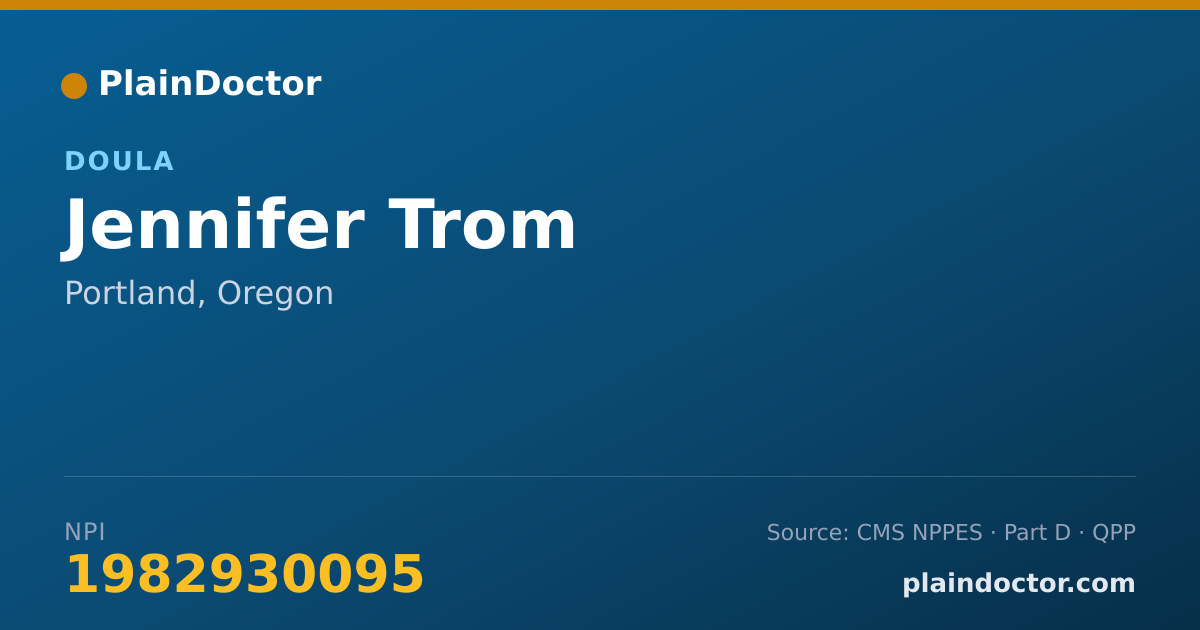 Shareable card for Jennifer Trom - Doula, Portland, OR