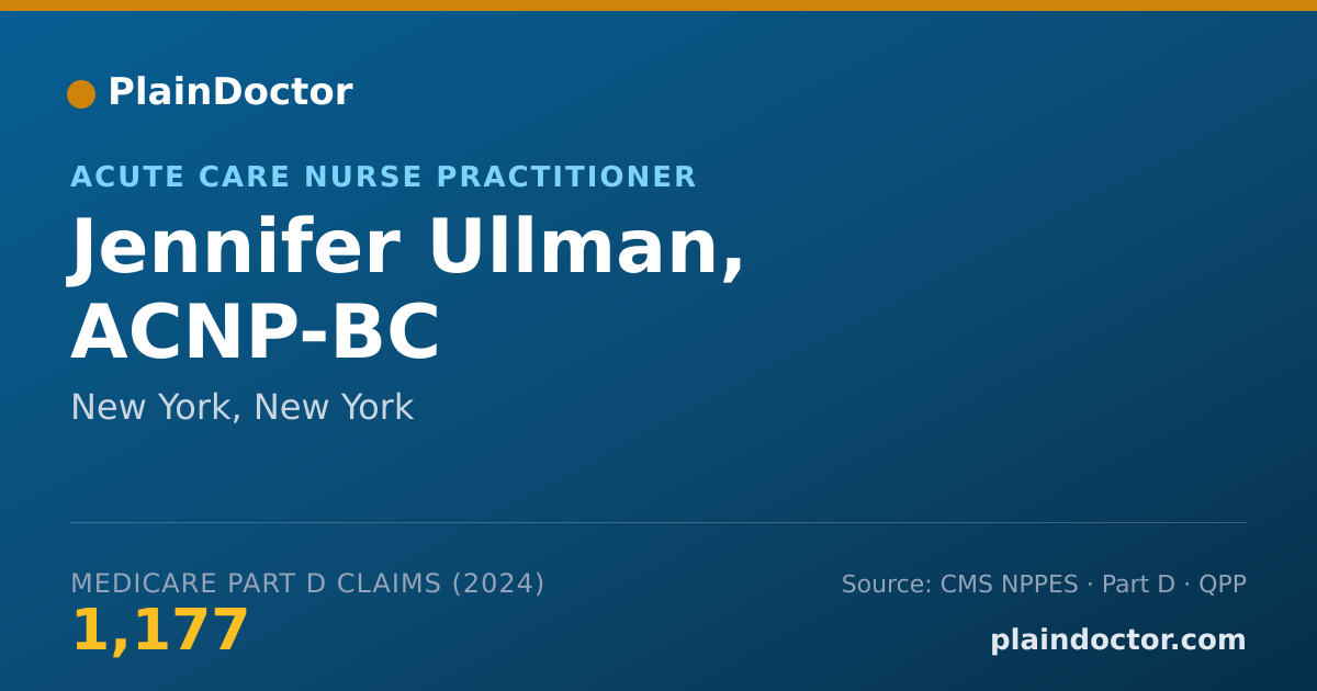 Shareable card for Jennifer Ullman, ACNP-BC - Acute Care Nurse Practitioner, New York, NY