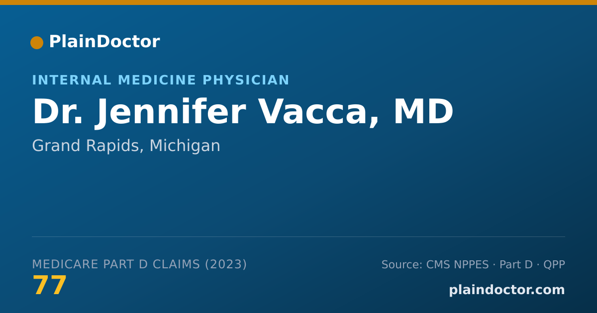 Shareable card for Jennifer Vacca, MD - Internal Medicine Physician, Grand Rapids, MI