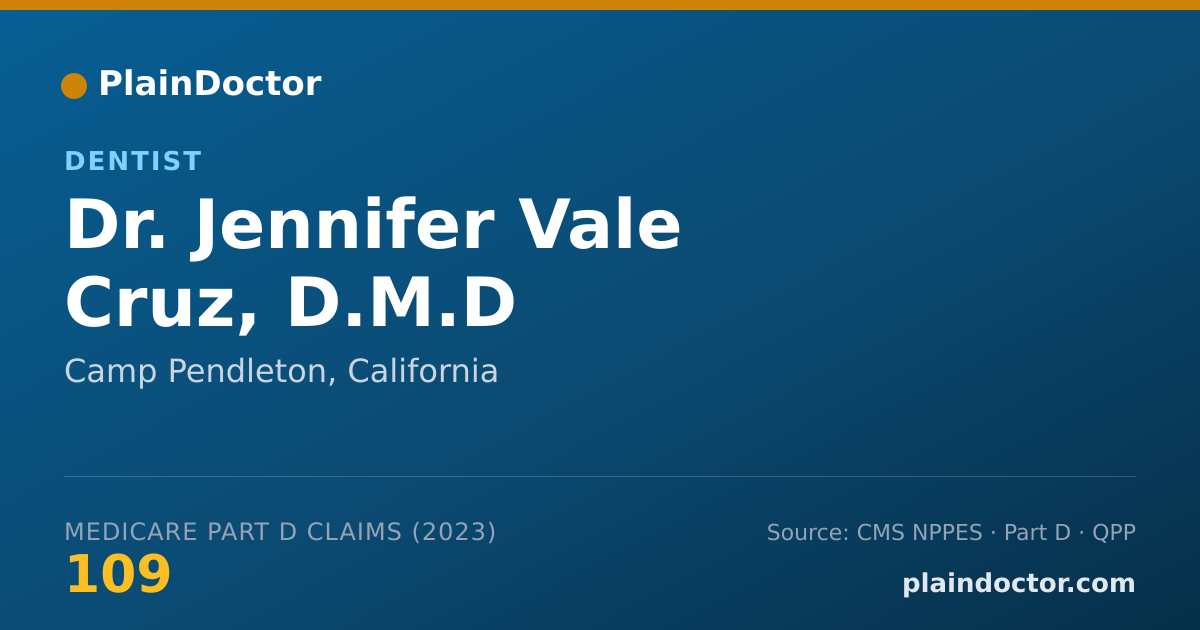 Shareable card for Jennifer Vale Cruz, D.M.D - Dentist, Camp Pendleton, CA