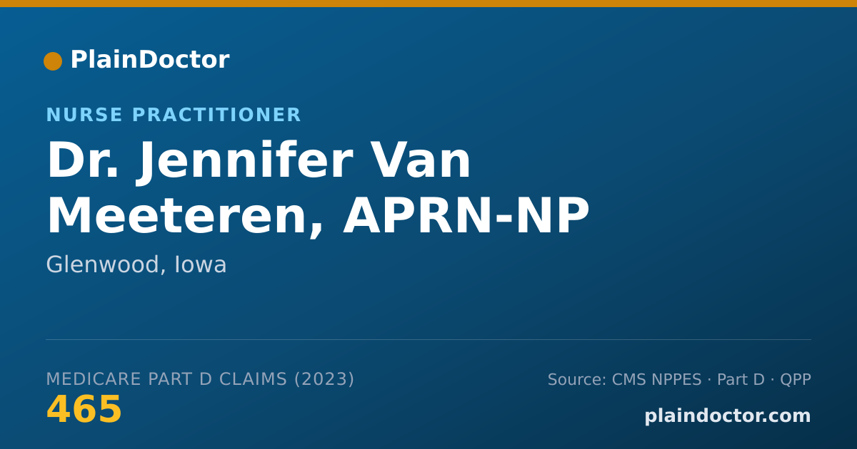 Shareable card for Jennifer Van Meeteren, APRN-NP - Nurse Practitioner, Glenwood, IA