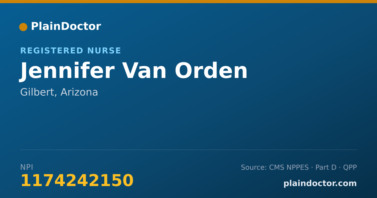 Shareable card for Jennifer Van Orden - Registered Nurse, Gilbert, AZ