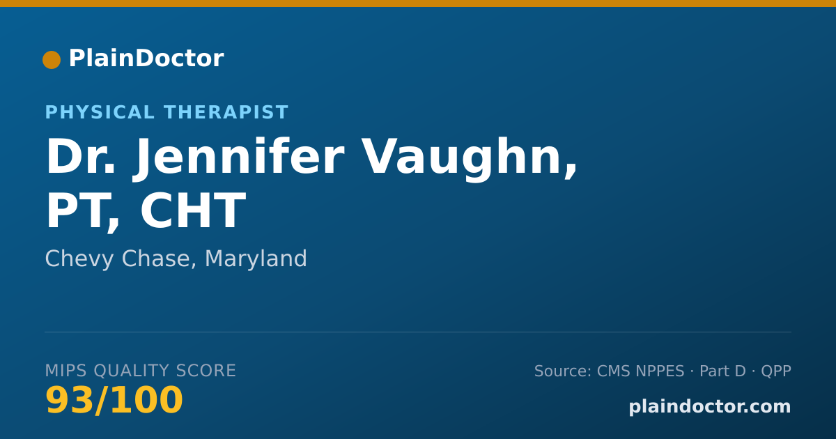 Shareable card for Jennifer Vaughn, PT, CHT - Physical Therapist, Chevy Chase, MD