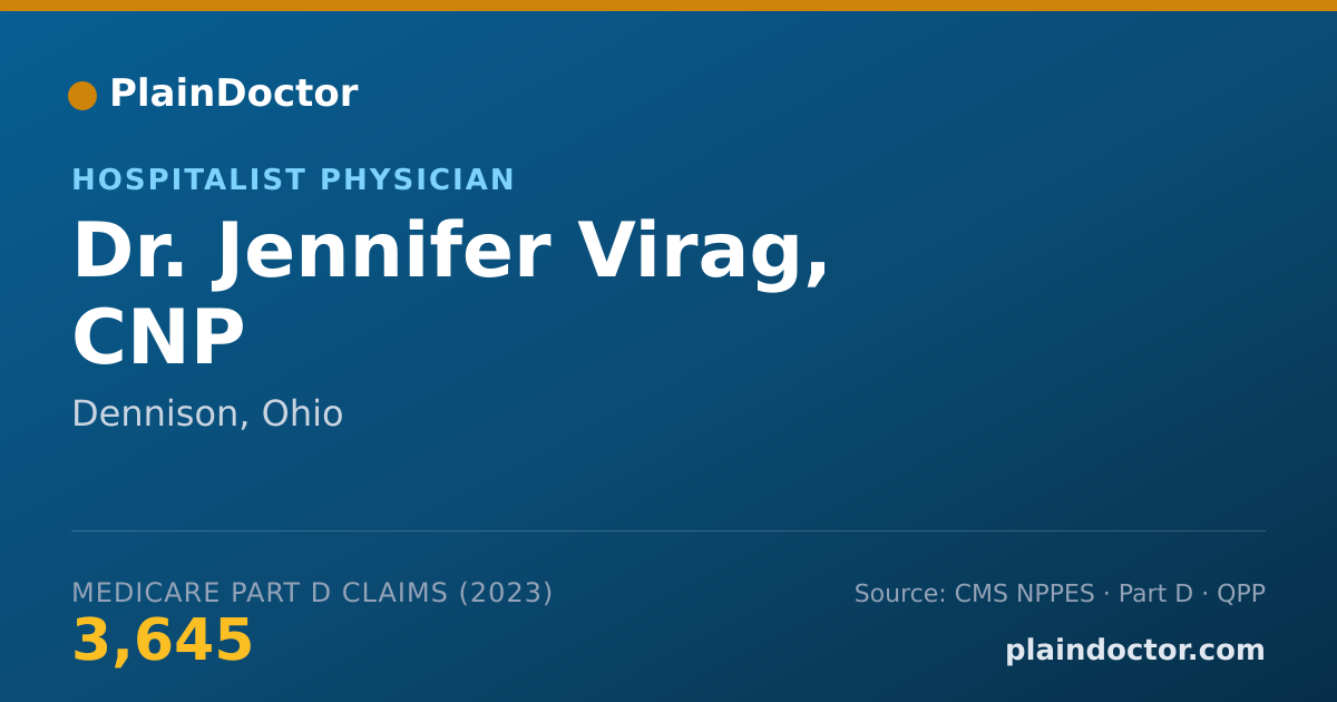 Shareable card for Jennifer Virag, CNP - Hospitalist Physician, Dennison, OH