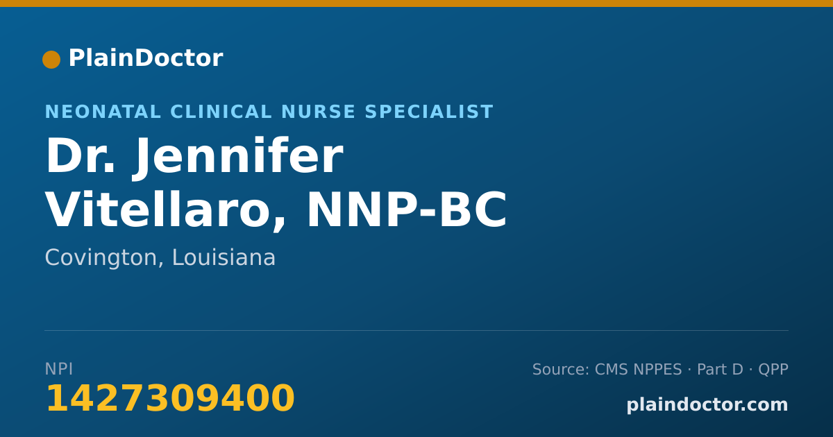 Shareable card for Jennifer Vitellaro, NNP-BC - Neonatal Clinical Nurse Specialist, Covington, LA