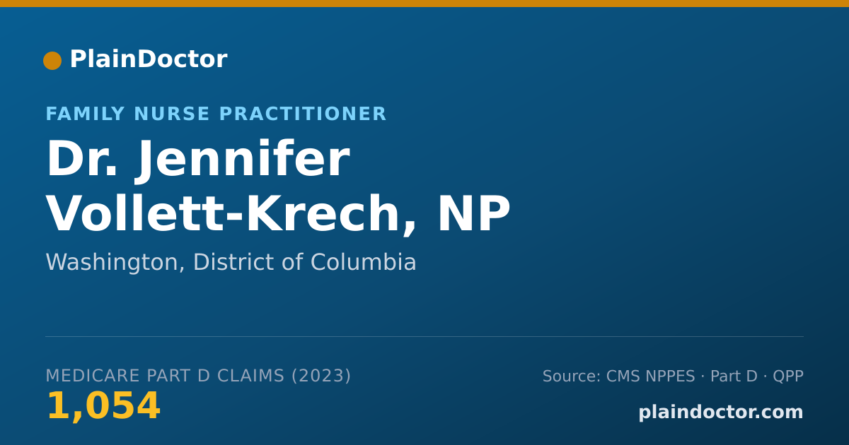 Shareable card for Jennifer Vollett-Krech, NP - Family Nurse Practitioner, Washington, DC