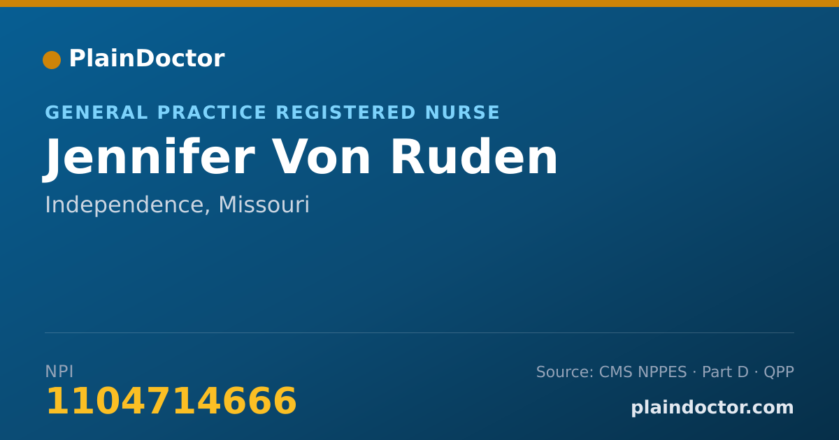 Shareable card for Jennifer Von Ruden - General Practice Registered Nurse, Independence, MO