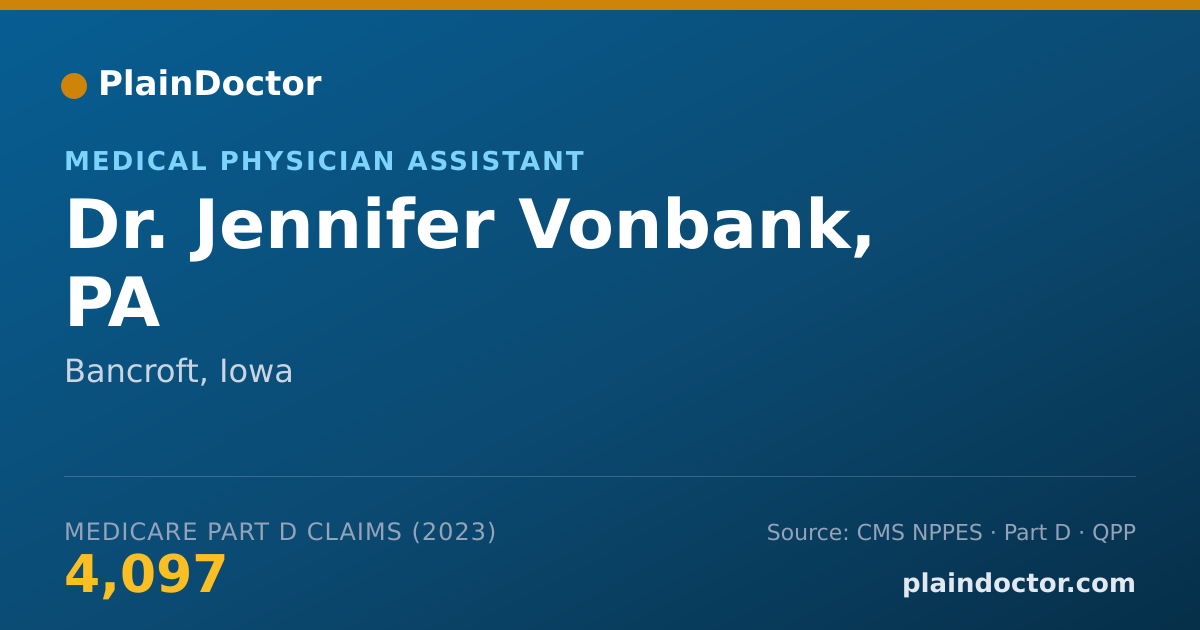 Shareable card for Jennifer Vonbank, PA - Medical Physician Assistant, Bancroft, IA
