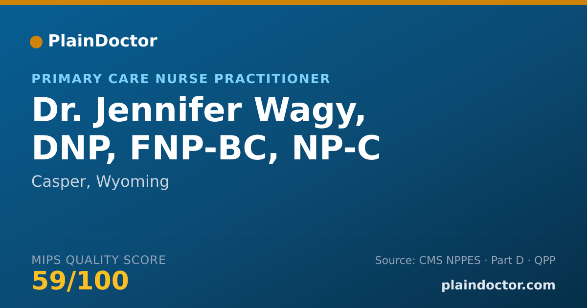 Shareable card for Jennifer Wagy, DNP, FNP-BC, NP-C - Primary Care Nurse Practitioner, Casper, WY