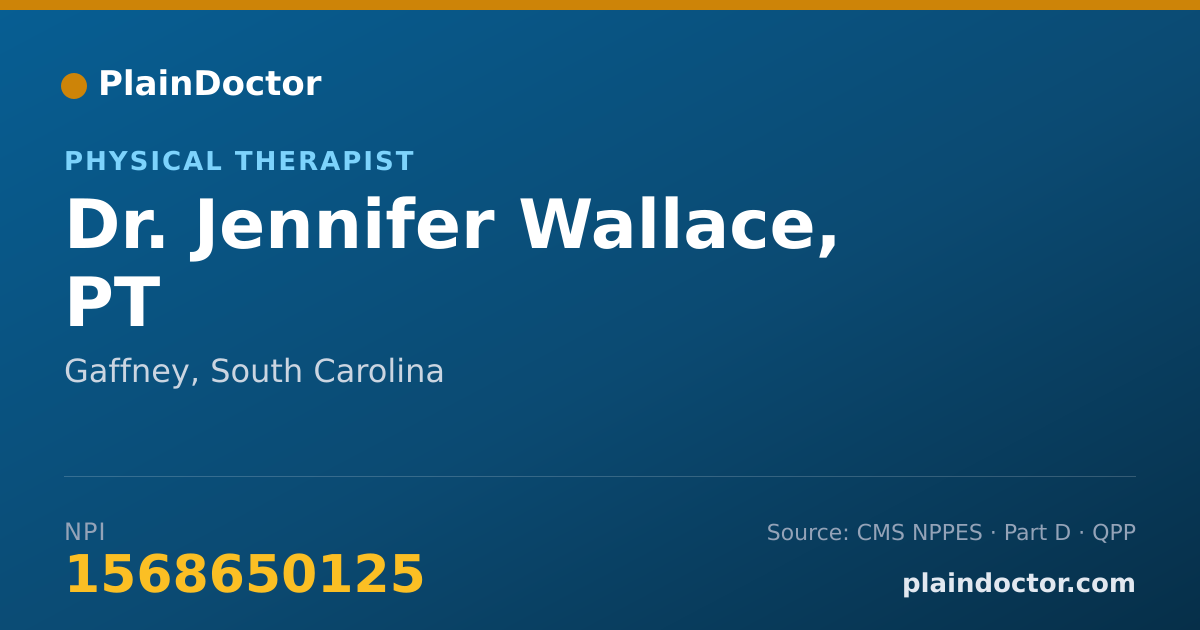 Shareable card for Jennifer Wallace, PT - Physical Therapist, Gaffney, SC