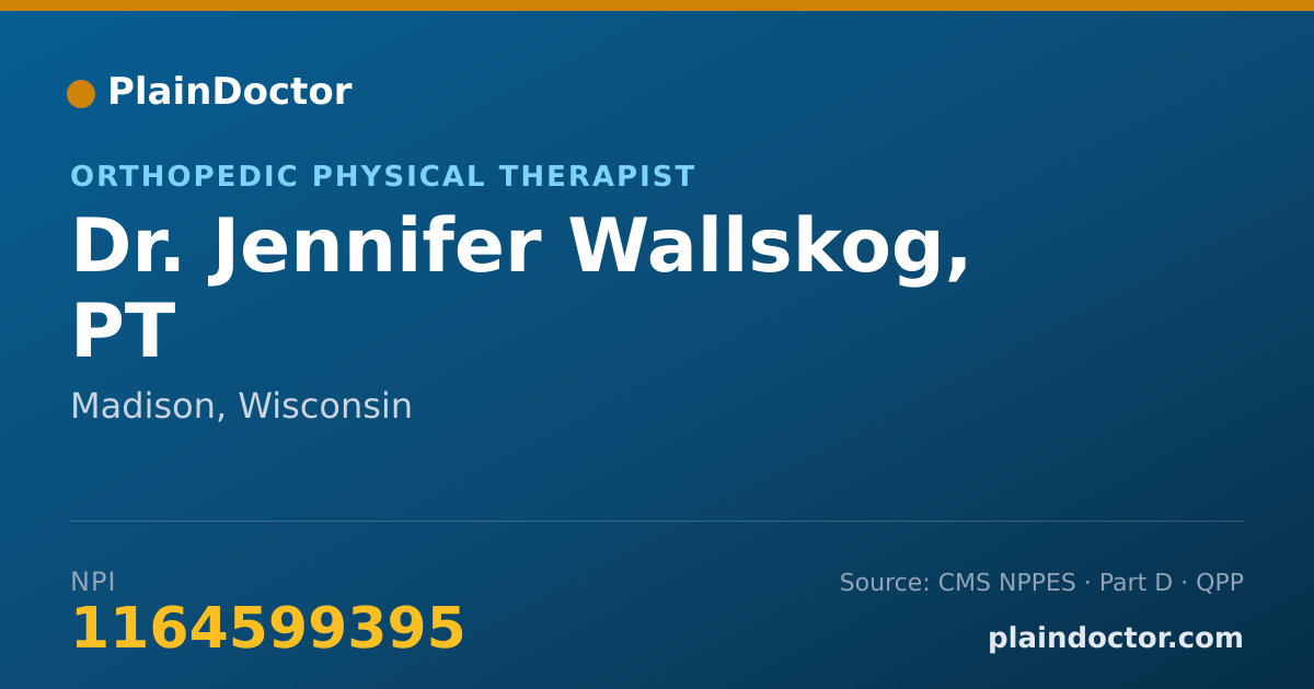 Shareable card for Jennifer Wallskog, PT - Orthopedic Physical Therapist, Madison, WI