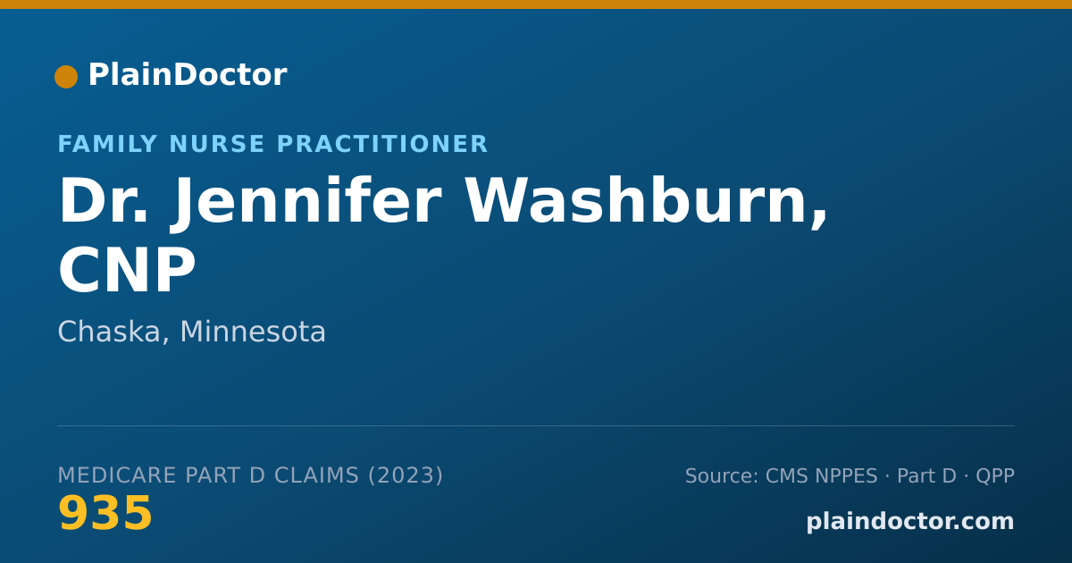 Shareable card for Jennifer Washburn, CNP - Family Nurse Practitioner, Chaska, MN