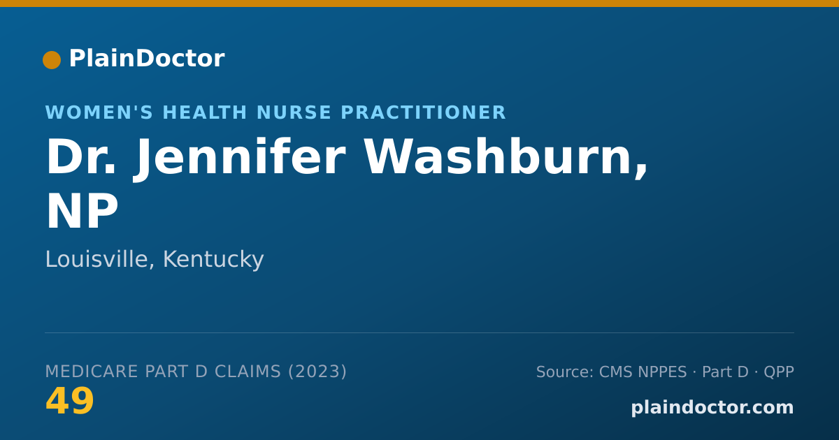 Shareable card for Jennifer Washburn, NP - Women's Health Nurse Practitioner, Louisville, KY