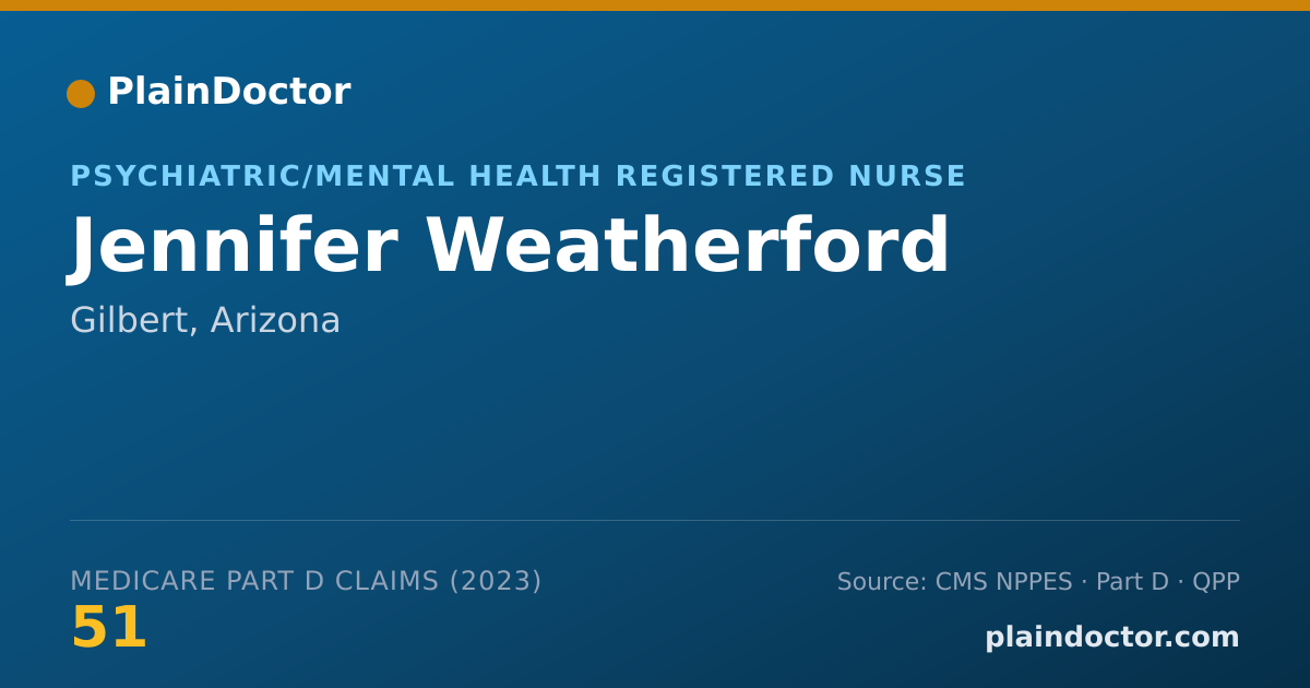 Shareable card for Jennifer Weatherford - Psychiatric/Mental Health Registered Nurse, Gilbert, AZ