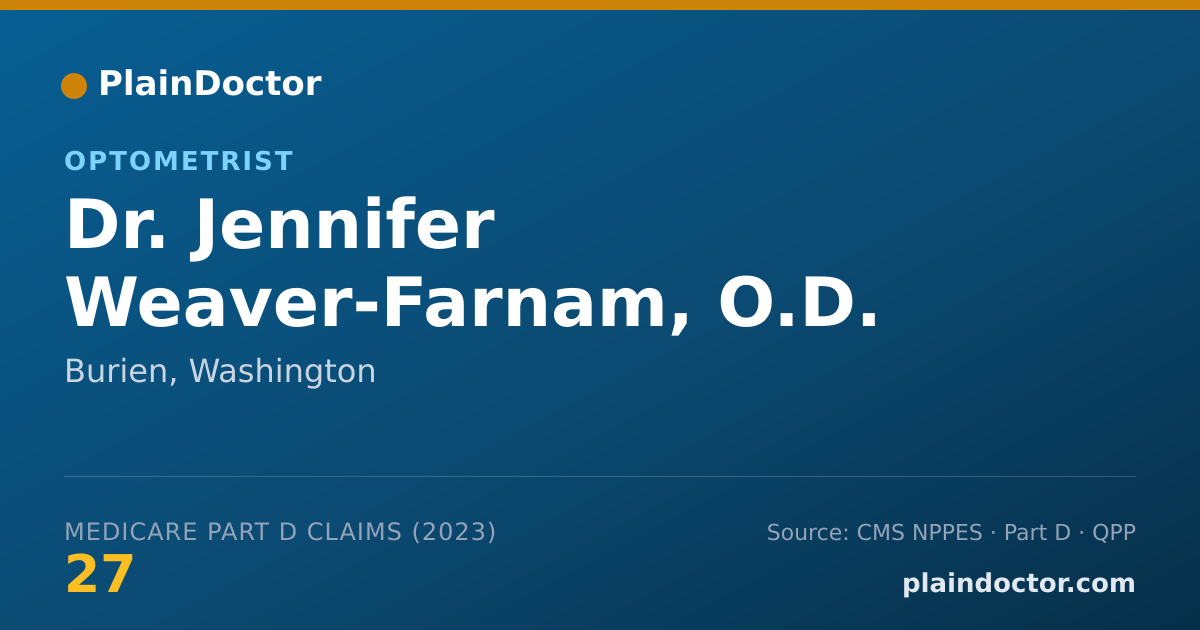 Shareable card for Jennifer Weaver-Farnam, O.D. - Optometrist, Burien, WA