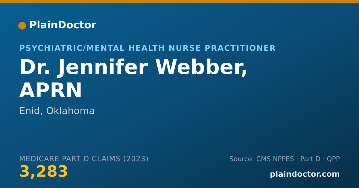 Shareable card for Jennifer Webber, APRN - Psychiatric/Mental Health Nurse Practitioner, Enid, OK