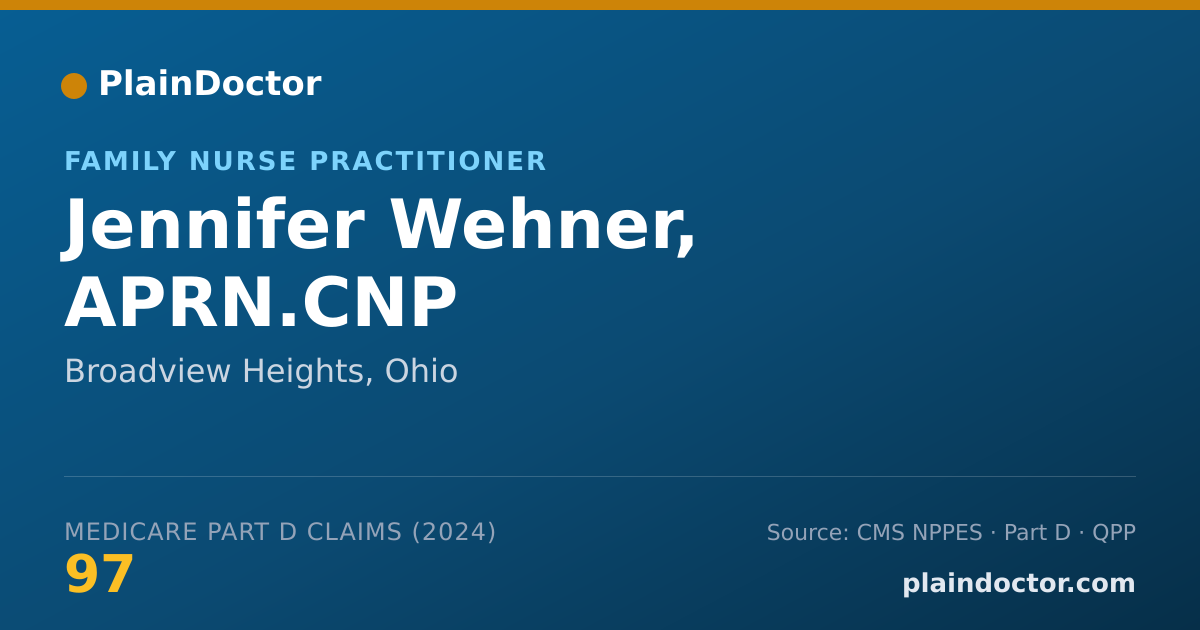 Shareable card for Jennifer Wehner, APRN.CNP - Family Nurse Practitioner, Broadview Heights, OH