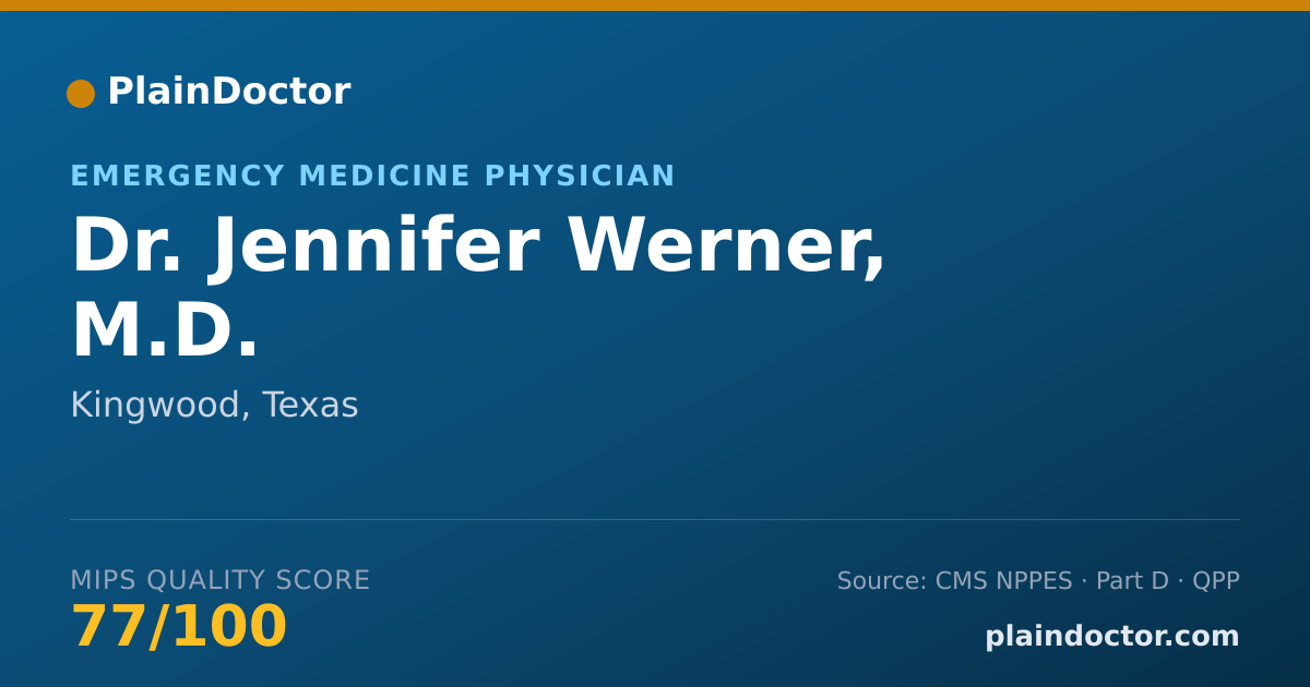 Shareable card for Jennifer Werner, M.D. - Emergency Medicine Physician, Kingwood, TX