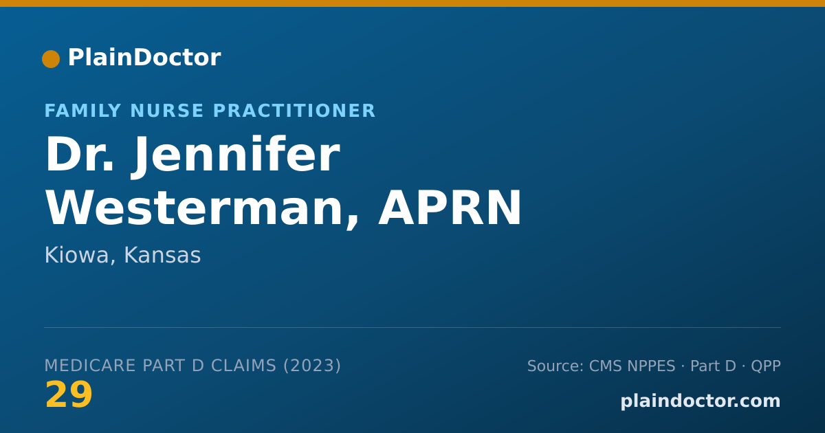 Shareable card for Jennifer Westerman, APRN - Family Nurse Practitioner, Kiowa, KS