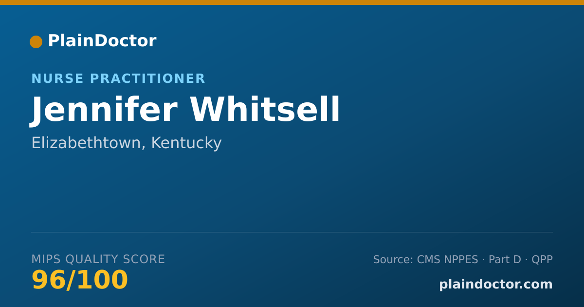 Shareable card for Jennifer Whitsell - Nurse Practitioner, Elizabethtown, KY