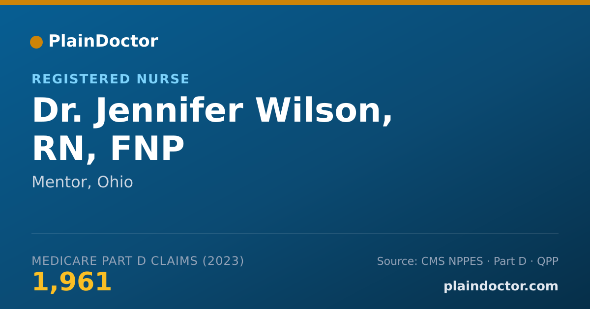 Shareable card for Jennifer Wilson, RN, FNP - Registered Nurse, Mentor, OH