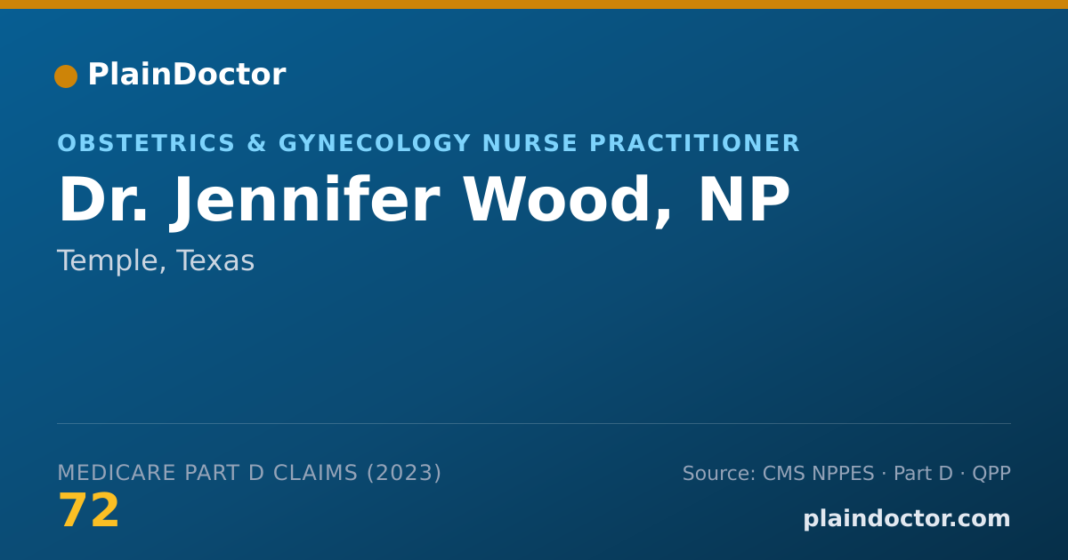 Shareable card for Jennifer Wood, NP - Obstetrics & Gynecology Nurse Practitioner, Temple, TX