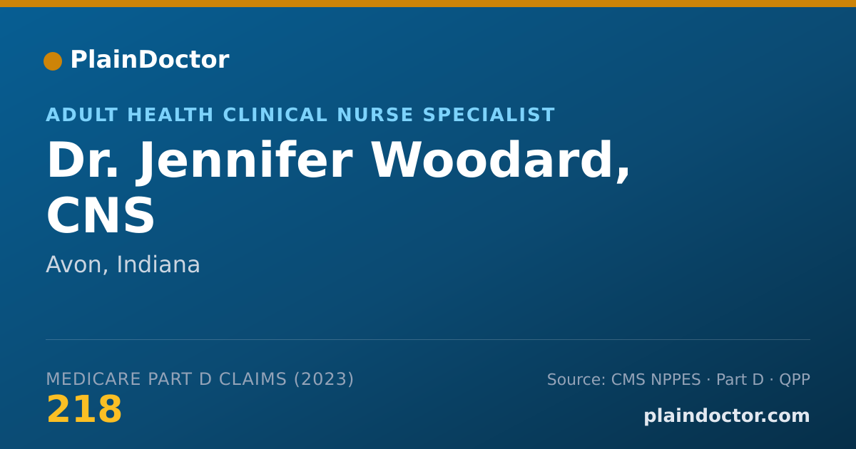 Shareable card for Jennifer Woodard, CNS - Adult Health Clinical Nurse Specialist, Avon, IN