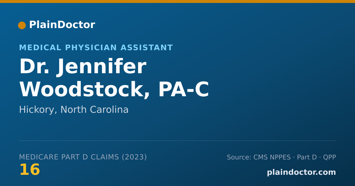 Shareable card for Jennifer Woodstock, PA-C - Medical Physician Assistant, Hickory, NC