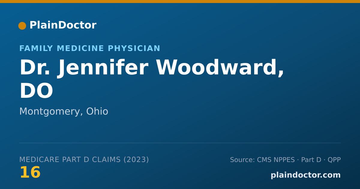 Shareable card for Jennifer Woodward, DO - Family Medicine Physician, Montgomery, OH