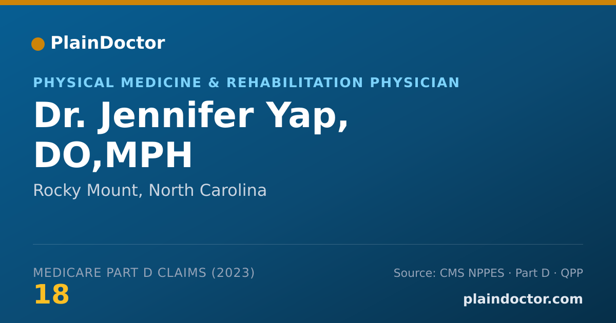 Shareable card for Jennifer Yap, DO,MPH - Physical Medicine & Rehabilitation Physician, Rocky Mount, NC