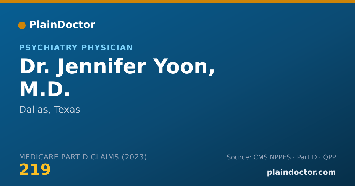 Shareable card for Jennifer Yoon, M.D. - Psychiatry Physician, Dallas, TX
