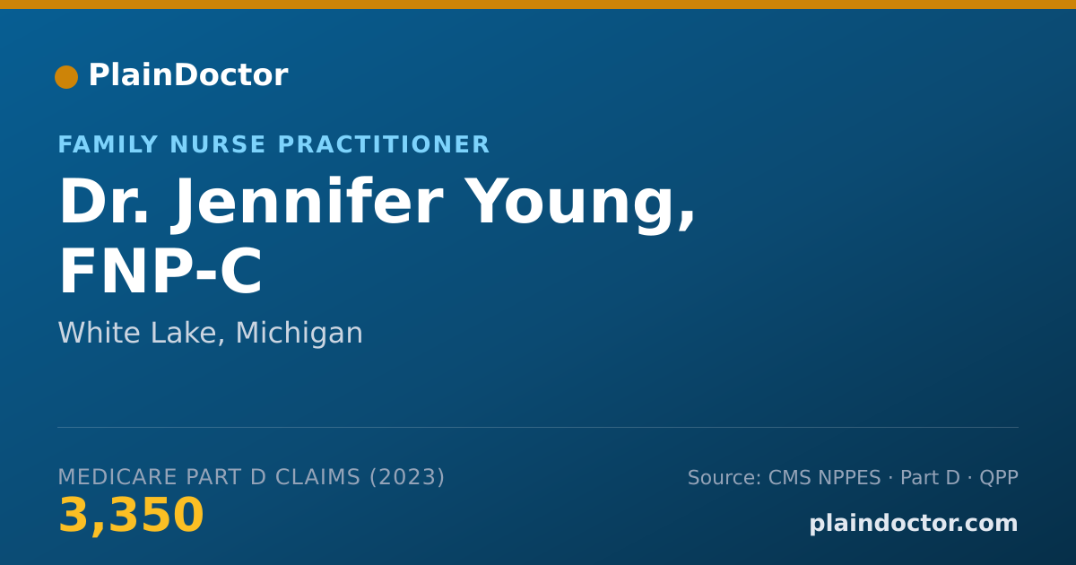 Shareable card for Jennifer Young, FNP-C - Family Nurse Practitioner, White Lake, MI