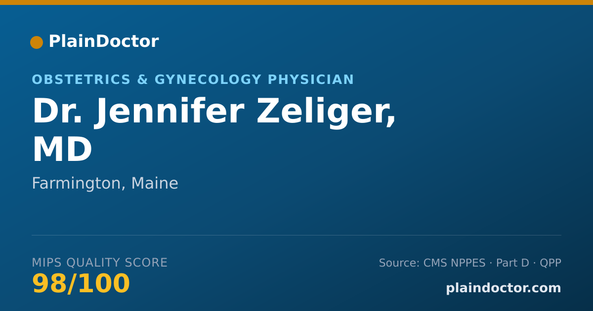 Shareable card for Jennifer Zeliger, MD - Obstetrics & Gynecology Physician, Farmington, ME