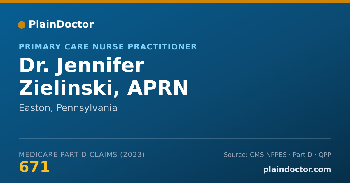 Shareable card for Jennifer Zielinski, APRN - Primary Care Nurse Practitioner, Easton, PA