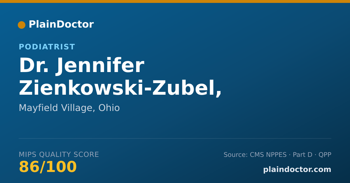 Shareable card for Jennifer Zienkowski-Zubel, D.P.M. - Podiatrist, Mayfield Village, OH