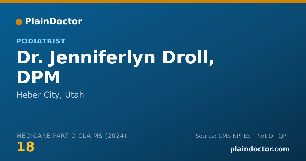 Shareable card for Jenniferlyn Droll, DPM - Student in an Organized Health Care Education/Training Program, Clarksville, TN