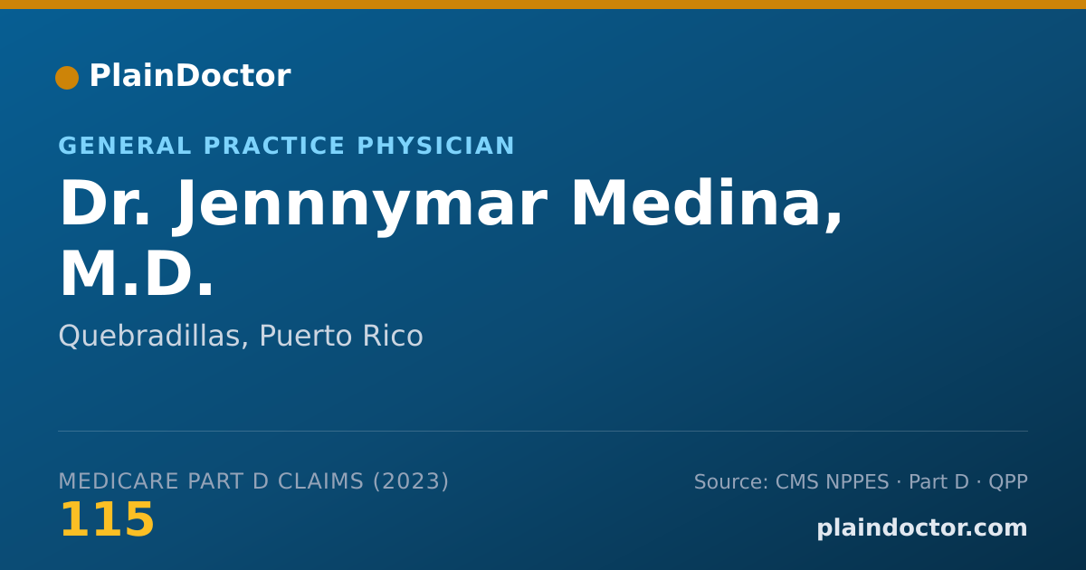 Shareable card for Jennnymar Medina, M.D. - General Practice Physician, Quebradillas, PR