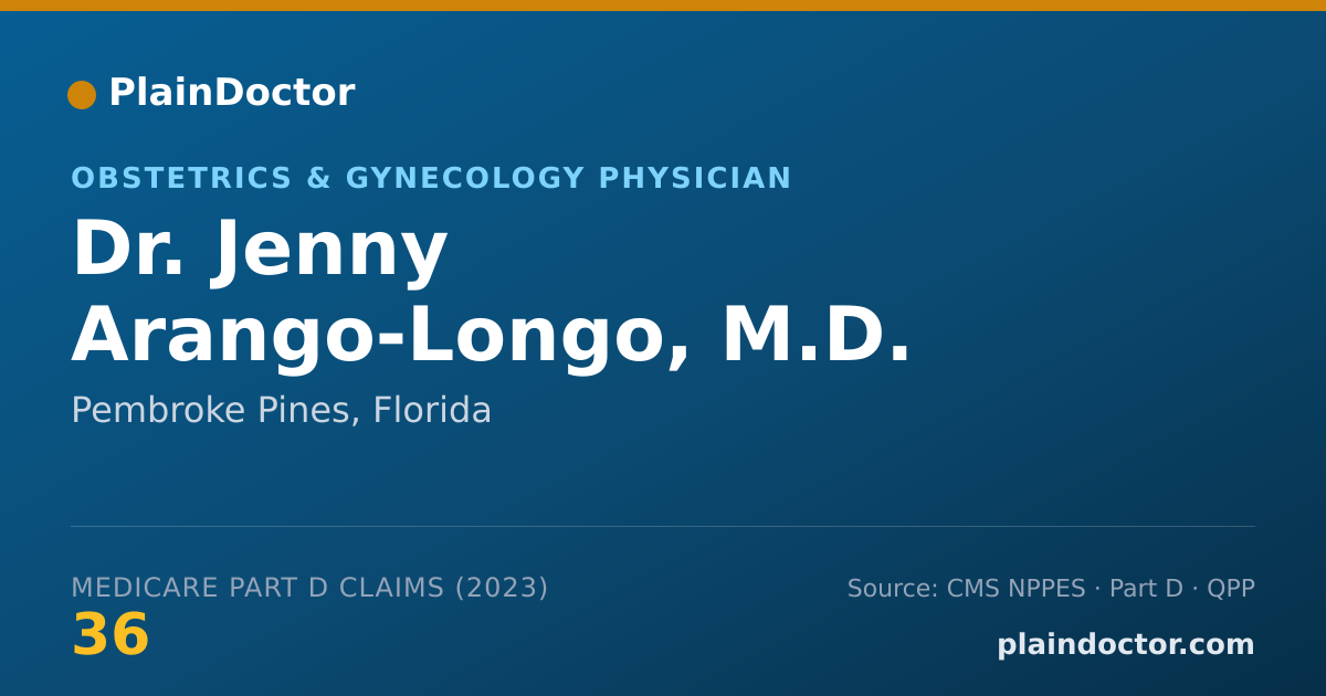 Shareable card for Jenny Arango-Longo, M.D. - Obstetrics & Gynecology Physician, Pembroke Pines, FL